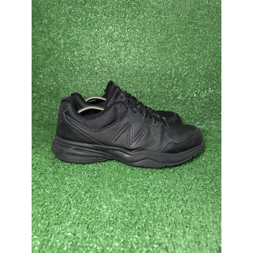 New Balance 411 Mens Size 11.5 Black Leather Comfort Walking Shoes Work Sneakers